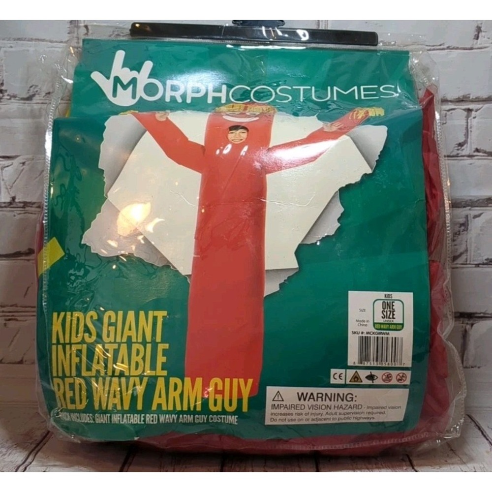 Inflatable Tube Man Costume -Red Wavy Arm‎ Guy Funny Inflatable Morph Costumes